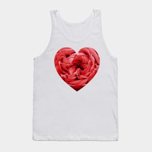 Romantic Red Rose Flower Heart Tank Top